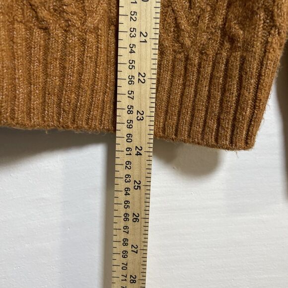 On 34th Women's Cozy Cable-Knit Crewneck Sweater AC2 Bright Orange Size M - Picture 9 of 9